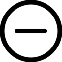 interface,sign,button,minus,circle,universal interface,circular,outline,outlined,less
